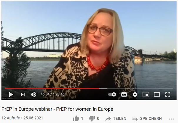 Harriet Langanke leitet das Panel im Webinar „PrEP for women in Europe“